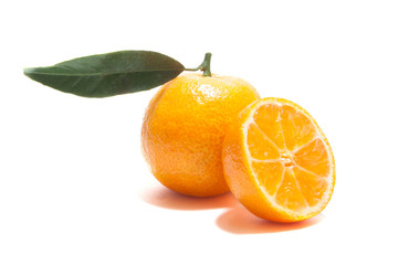 Tangerine on a white background