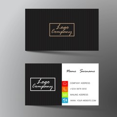  Modern business card template design. With inspiration from the abstract. Contact card for company. Two sided. Vector illustration. 