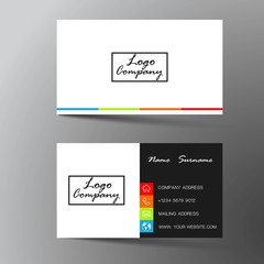  Modern business card template design. With inspiration from the abstract. Contact card for company. Two sided. Vector illustration. 