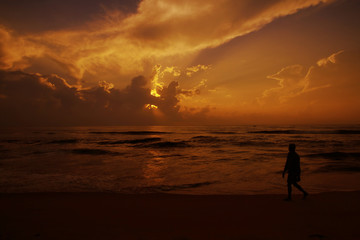 Man walking on the beach