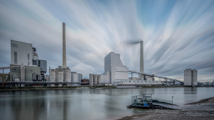 Goal-Fired Power Plant in Mannheim. - obrazy, fototapety, plakaty