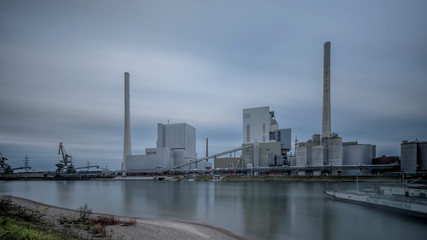 Obraz na płótnie Canvas Goal-Fired Power Plant in Mannheim.