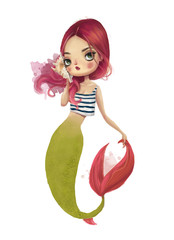 Cute cartoon mermaid