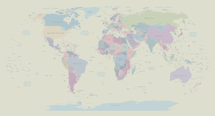 Vintage polityczna mapa świata. EPS 10 wektor - 183155539