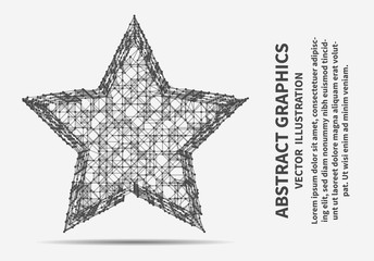Star, vector illustration. Network connections.