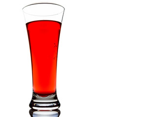 isolated glass of red juice