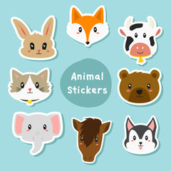 cute animals sticker set