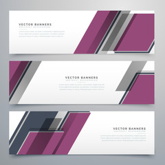 stylish geometric banners set design