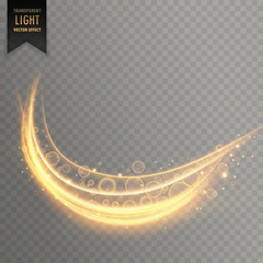 golden curve light streak transparent effect background
