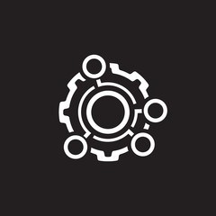 Technical Data Icon. Gear and Option Dots. Engineering Symbol.