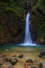 Fototapeta na wymiar Jokkradin waterfall, Beautiful waterwall in nationalpark of Kanchanaburi province, ThaiLand.