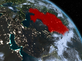 Kazakhstan at night from orbit