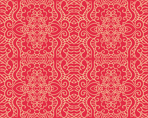 Abstract red background. Chinese pattern. Vector image