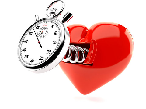Heart with stopwatch