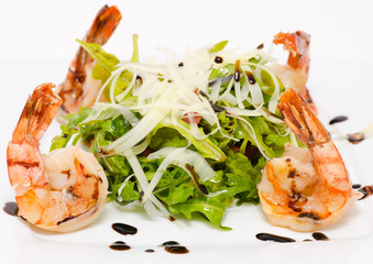 roquette with shrimps