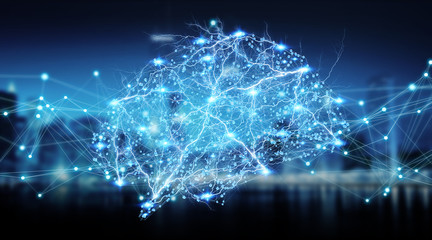 Human brain digital x-ray 3D rendering