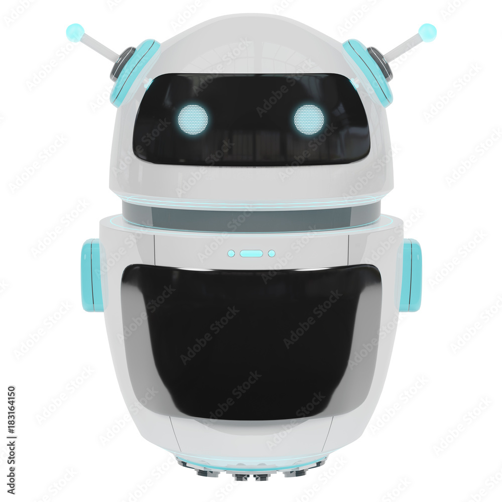 Poster futuristic digital chatbot 3d rendering