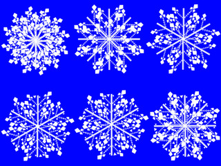 Fototapeta na wymiar snowflake winter set