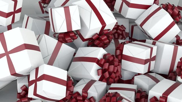 Geschenke fallen auf den Boden - Hintergrund