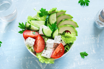 Vegetable salad with feta cheese