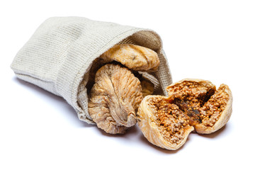 dried figs isolated on white background. clipping path