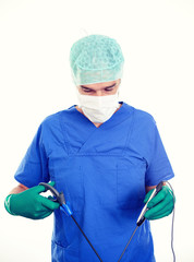 doctor carry out a endoscopy surgery