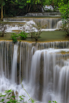 Huai-mae-kha-min waterfall, Beautiful waterwall in nationalpark of Kanchanaburi province, ThaiLand. © Nakornthai