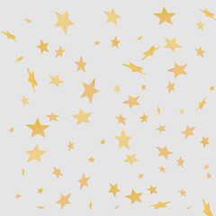 Bright festive  background with many sparkling gold 3d stars