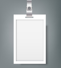 Blank Name Tags Mockup. Vector Illustration of Identity Card Badge mockup cover template.