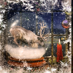 Reindeer in a Snow Globe 