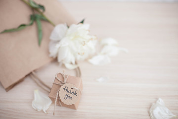 Little box of manual work is on the table