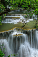 Huai-mae-kha-min waterfall, Beautiful waterwall in nationalpark of Kanchanaburi province, ThaiLand.