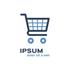 Store, shop logo. Shopping cart icon vector.