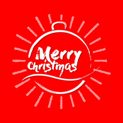 grange brush strokes Merry Christmas Greeting Design symble