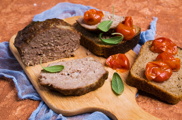 Traditional meatloaf with spices