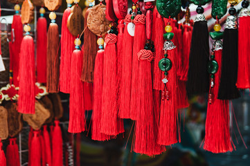 colourful traditional souvenirs in china market