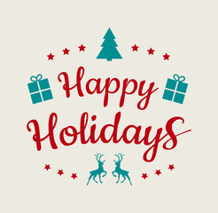 Beautiful Christmas typography with decorations and wishes. Abstract Christmas card. Vector.