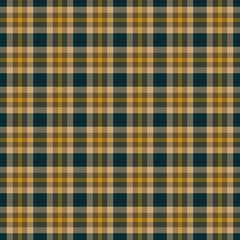 Fabric design tartan green and yellow pattern
