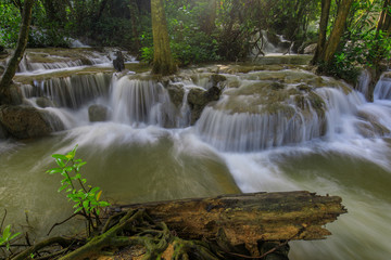 Kerng-kra-Vea waterfall, Beautiful waterwall in  nationalpark of Kanchanaburi province, ThaiLand.