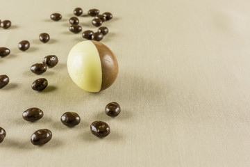 Easter - egg with light and dark chocolate.