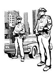 Poster Politieagenten in de 5th avenue in New York © Isaxar
