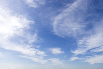 Blue sky and white fluffy tiny clouds background and pattern