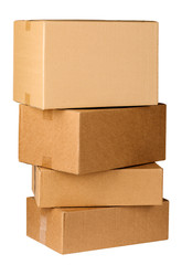 three carton boxes on white