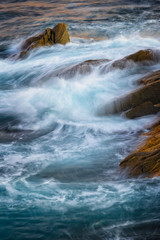 Nice ocean detail of the Spanish coastal in Costa Brava, Palamos