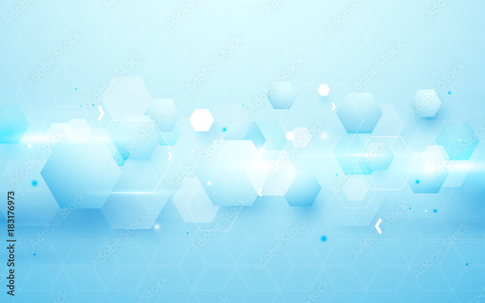 Poster abstract hexagons technology concept background. space for your text