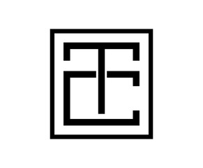 Square Line Art Initial Letter TC Monogram Logo