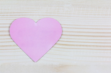 Naklejka na ściany i meble Pink heart on the wood