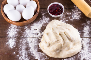 Homemade dough closeup