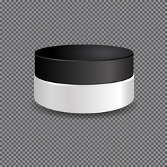 White  tube with black round cap. Vector packaging mock up template. Mock up for your design