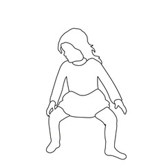  isolated little girl sketch
